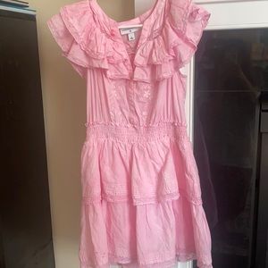 LoveShackFancyX Target hand dyed ruffle pink dress
